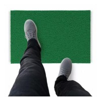 Tapete Capacho De Vinil Liso De Entrada 60x40 V Bandeira Comprimento 40 Cm Cor Verde Bandeira Desenho Do Tecido Fibra Entrelaçada Largura 60 Cm