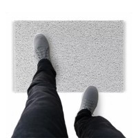 Tapete Capacho De Vinil Liso Limpa Os Pés 300x60cm Branco Comprimento 60 Cm Desenho Do Tecido Fibra Entrelaçada Largura 300 Cm