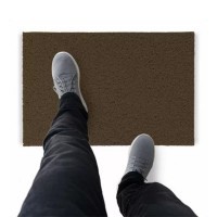 Tapete Capacho De Vinil Liso Funcional 160x60cm Marrom Comprimento 60 Cm Desenho Do Tecido Fibra Entrelaçada Largura 160 Cm