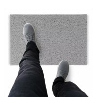 Tapete Capacho De Vinil Liso Higiene 450x60cm Prata Comprimento 60 Cm Desenho Do Tecido Fibra Entrelaçada Largura 450 Cm