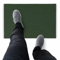 Tapete Capacho De Vinil Liso Resistente 110x40cm Verde Musgo Comprimento 40 Cm Cor Verde-musgo Desenho Do Tecido Fibra Entrelaçada Largura 110 Cm