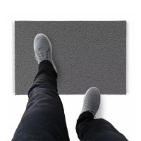 Tapete Capacho De Vinil Liso Resistente 110x40cm Cinza Comprimento 40 Cm Desenho Do Tecido Fibra Entrelaçada Largura 110 Cm