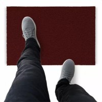 Tapete Capacho De Vinil Liso Tira Sujeira 120x60cm Bordô Comprimento 60 Cm Desenho Do Tecido Fibra Entrelaçada Largura 120 Cm