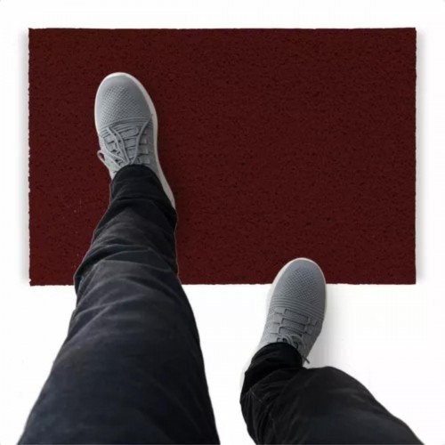 Tapete Capacho De Vinil Liso Tira Sujeira 120x60cm Bordô Comprimento 60 Cm Desenho Do Tecido Fibra Entrelaçada Largura 120 Cm