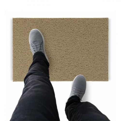 Tapete Capacho De Vinil Liso Fibra De Pvc 100x40cm Bege Comprimento 40 Cm Desenho Do Tecido Fibra Entrelaçada Largura 100 Cm