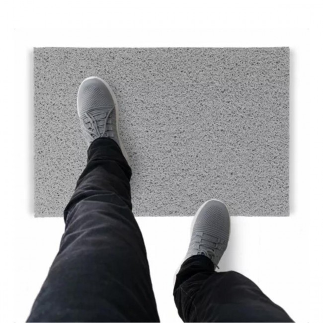 Tapete Capacho De Vinil Liso Original 180x60cm Prata