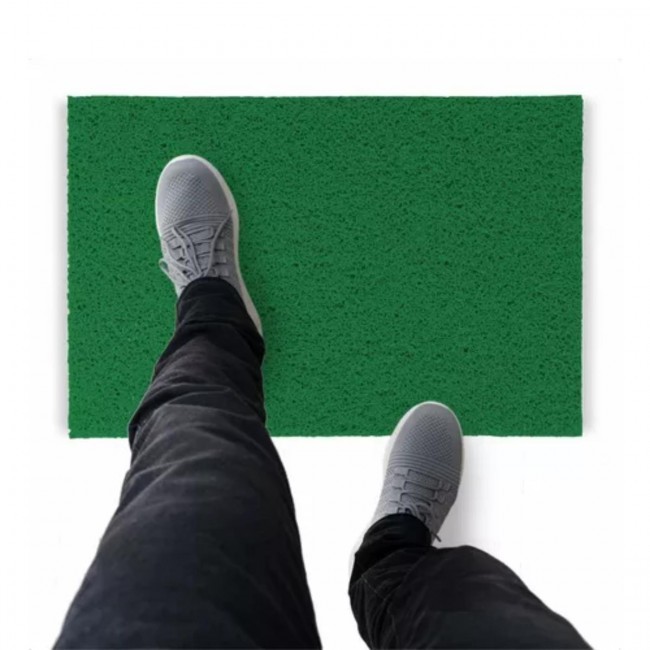 Tapete Capacho De Vinil Liso Residencial 70x40 V Bandeira Comprimento 40 Cm Cor Verde Bandeira Desenho Do Tecido Fibra Entrelaçada Largura 70 Cm
