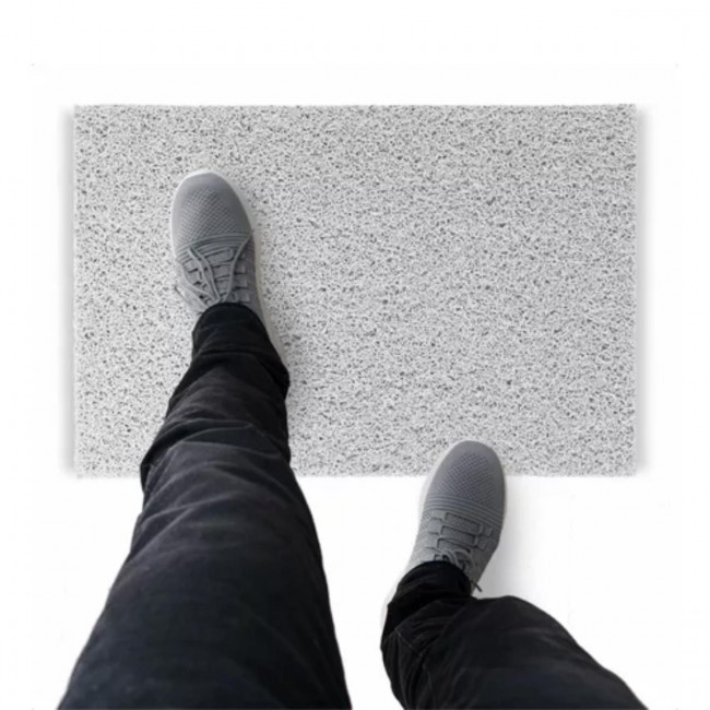 Tapete Capacho De Vinil Liso Industrial 130x60cm Branco Comprimento 60 Cm Desenho Do Tecido Fibra Entrelaçada Largura 130 Cm