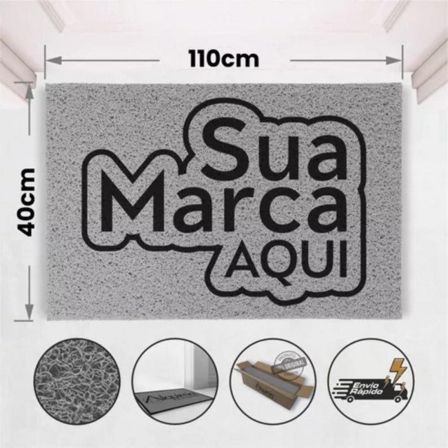 Tapete Capacho De Vinil Personalizado Resistente 110x40cm