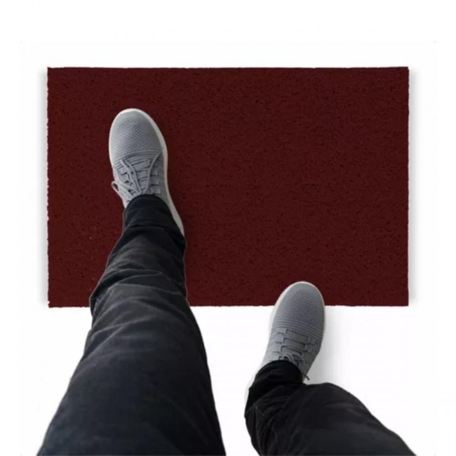 Tapete Capacho De Vinil Liso Rampas 500x60cm Bordô Comprimento 60 Cm Desenho Do Tecido Fibra Entrelaçada Largura 500 Cm