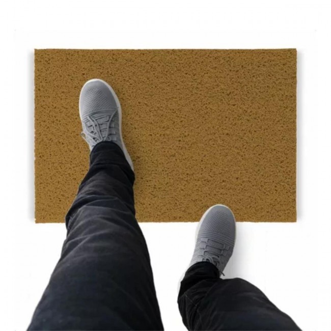 Tapete Capacho De Vinil Liso Multiuso 110x60cm Ouro Comprimento 60 Cm Desenho Do Tecido Fibra Entrelaçada Largura 110 Cm