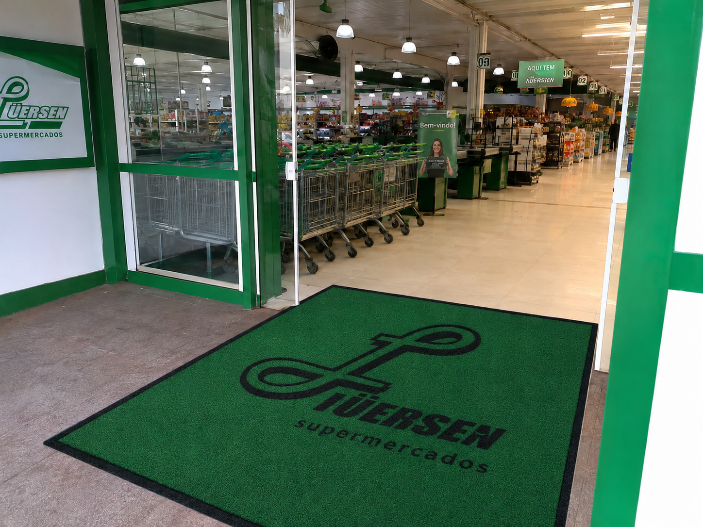 Tapete Capacho De Vinil Personalizado C Logomarca 150x120cm