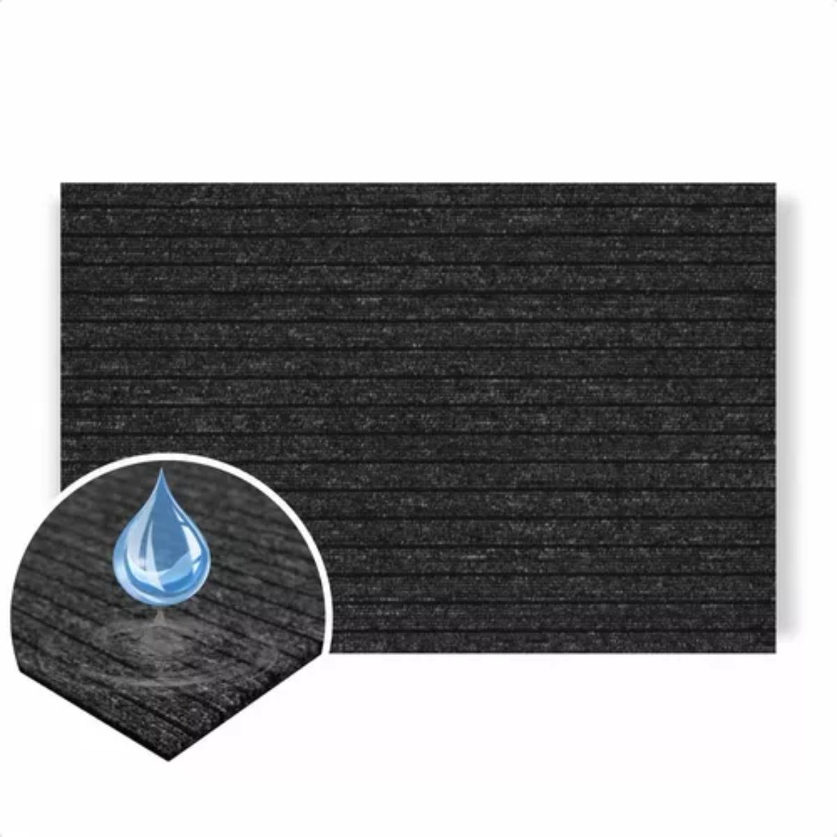 Tapete Duo Tira Sugeira E Seca Os Pés 60x180cm Preto Comprimento 180 Cm Desenho Do Tecido Frisado Largura 60 Cm