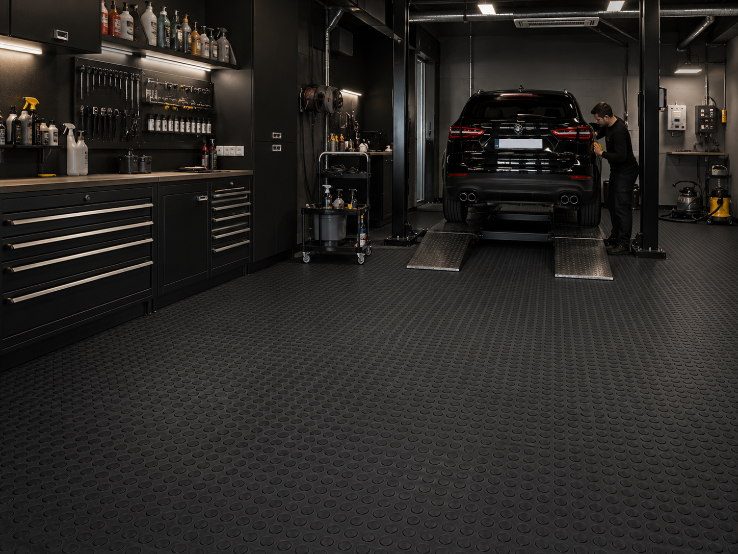 Piso Laminado Moeda Alta Durabilidade 65x450cm Preto